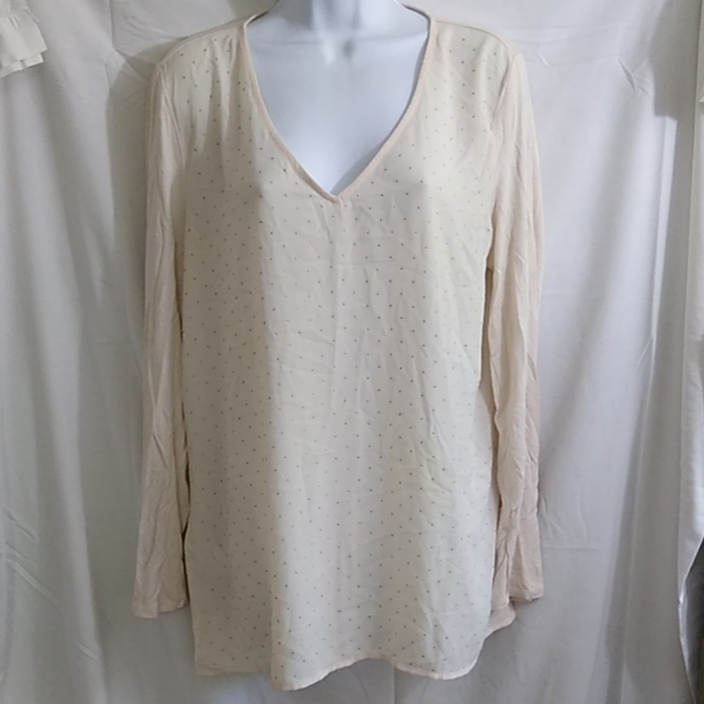 Lysse Large flowy cream blouse MA110